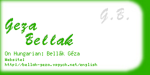 geza bellak business card